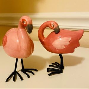 Flamingo Salt & Pepper Shakers Tropical Anthropology Beach Coastal Florida Pink